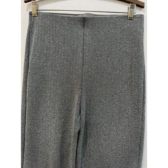 Women's H&M Sliver Metallic Sparkle Flare Leg Pull On Pants Size Medium - Picture 3 of 9